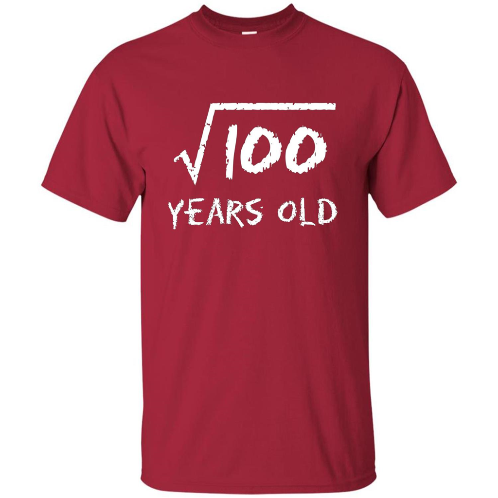 Square Root Of 100 T-shirt 10th Birthday 10 Years Old T-Shirt Cardinal
