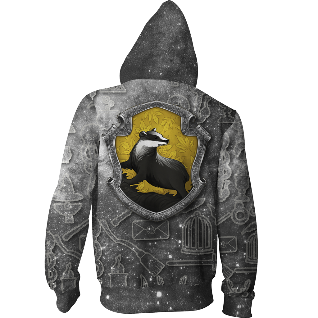 Hufflepuff Logo Harry Potter New Collection Zip Up Hoodie