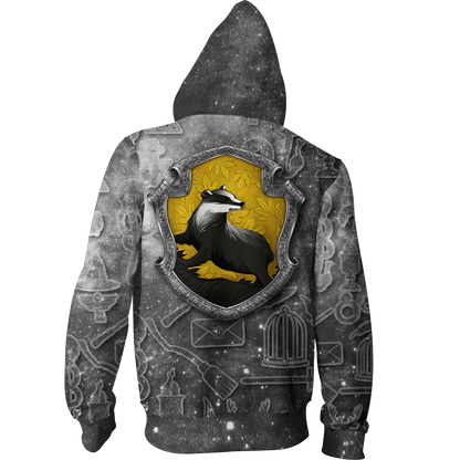 Hufflepuff Logo Harry Potter New Collection Zip Up Hoodie