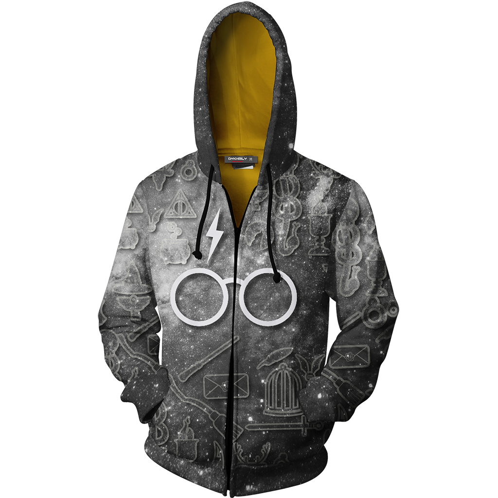 Hufflepuff Logo Harry Potter New Collection Zip Up Hoodie