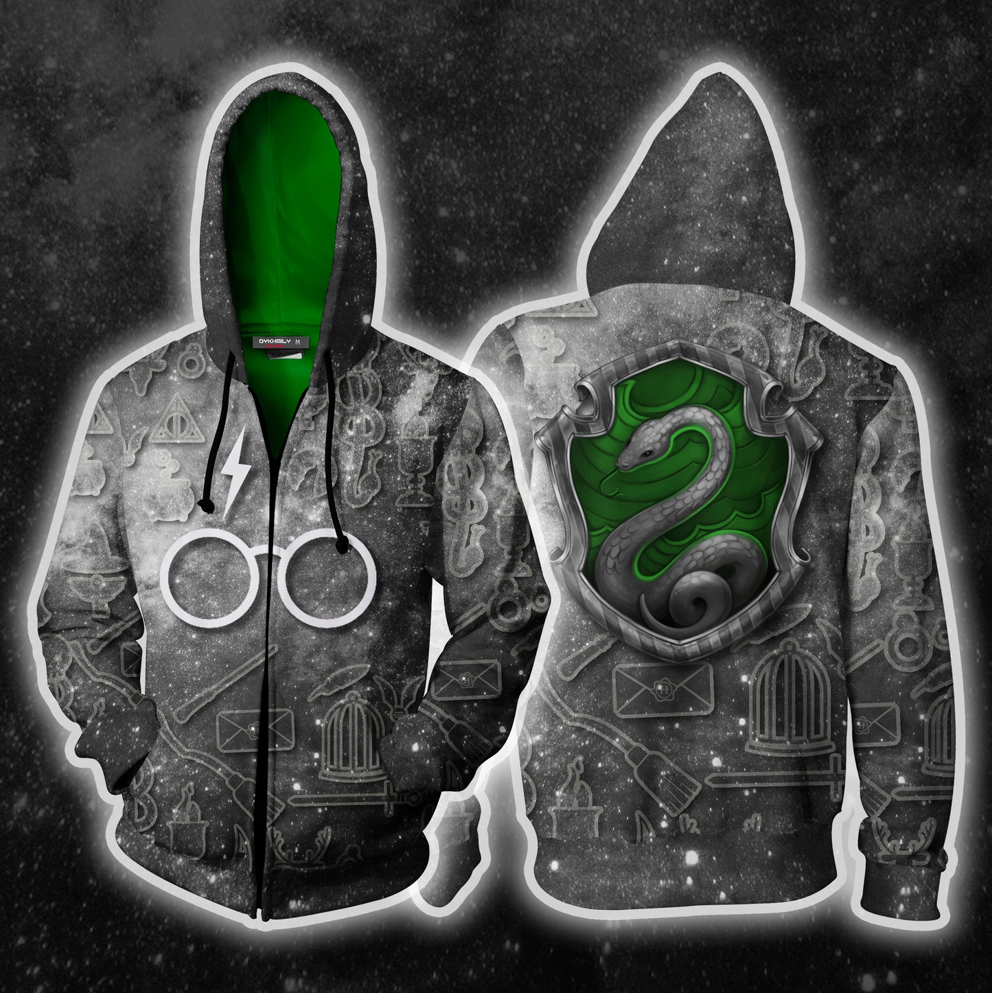 Slytherin Logo Harry Potter New Collection Zip Up Hoodie 4XL