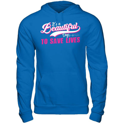 It's A Beautiful Day To Save Lives Gildan - Pullover Hoodie Royal