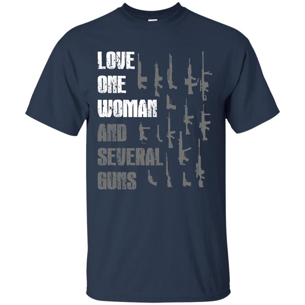 Gun T-shirt Love One Woman And Several Guns T-shirt Navy