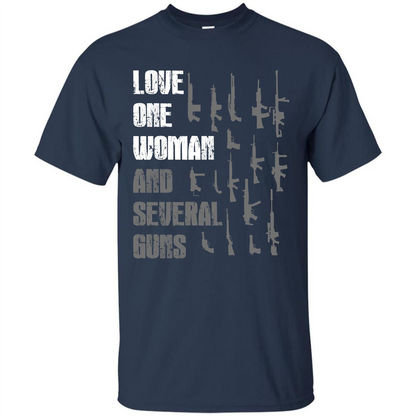 Gun T-shirt Love One Woman And Several Guns T-shirt Navy