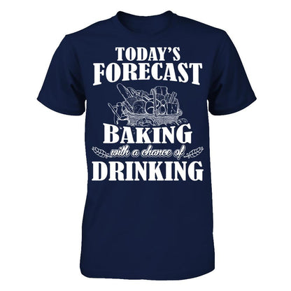 Today's Forecast Baking With A Chance Of Drinking Gildan - Short Sleeve Tee Navy