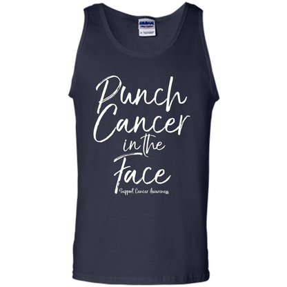 Punch Cancer in the Face Support Cancer Awareness T-shirt Navy