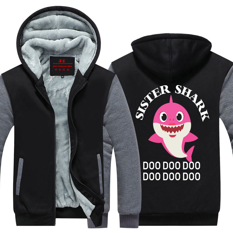 Sister Shark Doo Doo Doo Doo Family Fleece Jacket