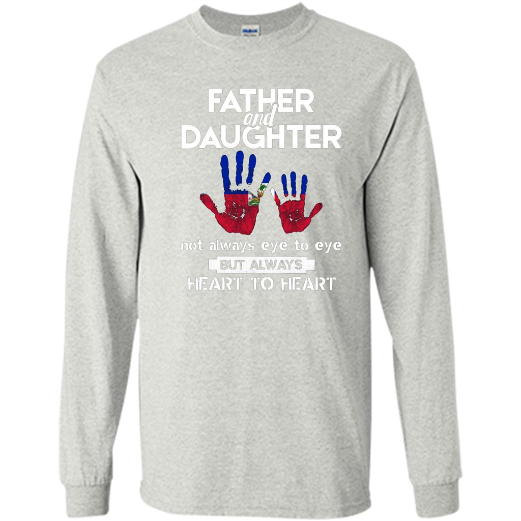 Father And Daughter Father's Day T-shirt Heart To Heart Ash