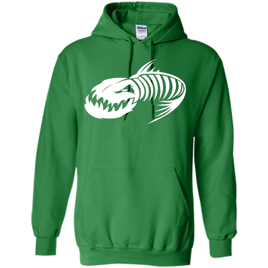 Fisherman Gift T-shirt Badass Fish Bone Skeleton Irish Green