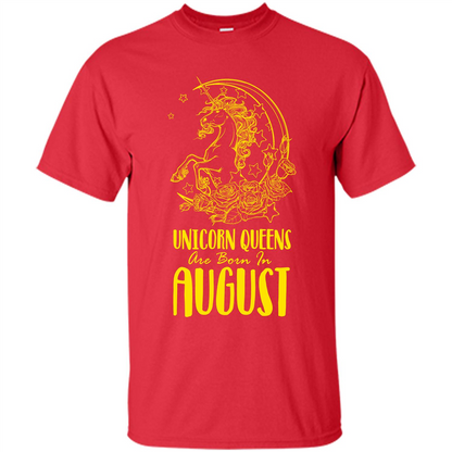 Augus Unicorn T-shirt Unicorn Queens Are Born In August Red