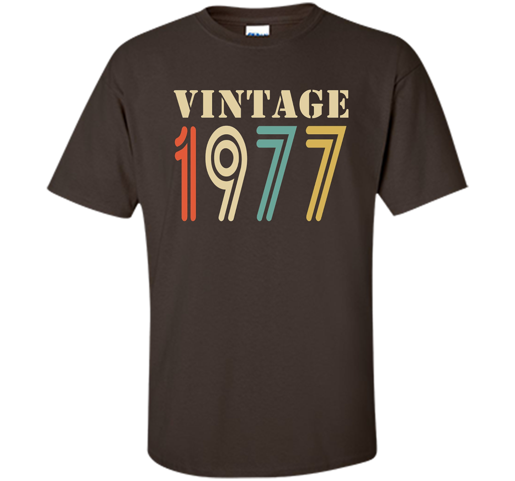 Vintage 1977 - 40th birthday gift shirt t-shirt Dark Chocolate