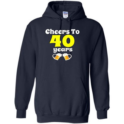 Cheers To 40 Years Birthday Or Wedding Anniversary T-shirt Navy