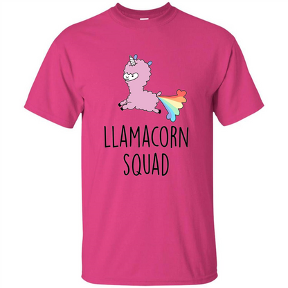 Llamacorn Squad Funny Llama Unicorn T-Shirt Heliconia