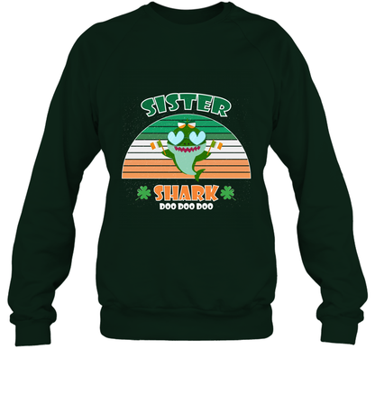 Irish Sister Shark Saint Patricks Day Family Shirt Sweatshirt Forest