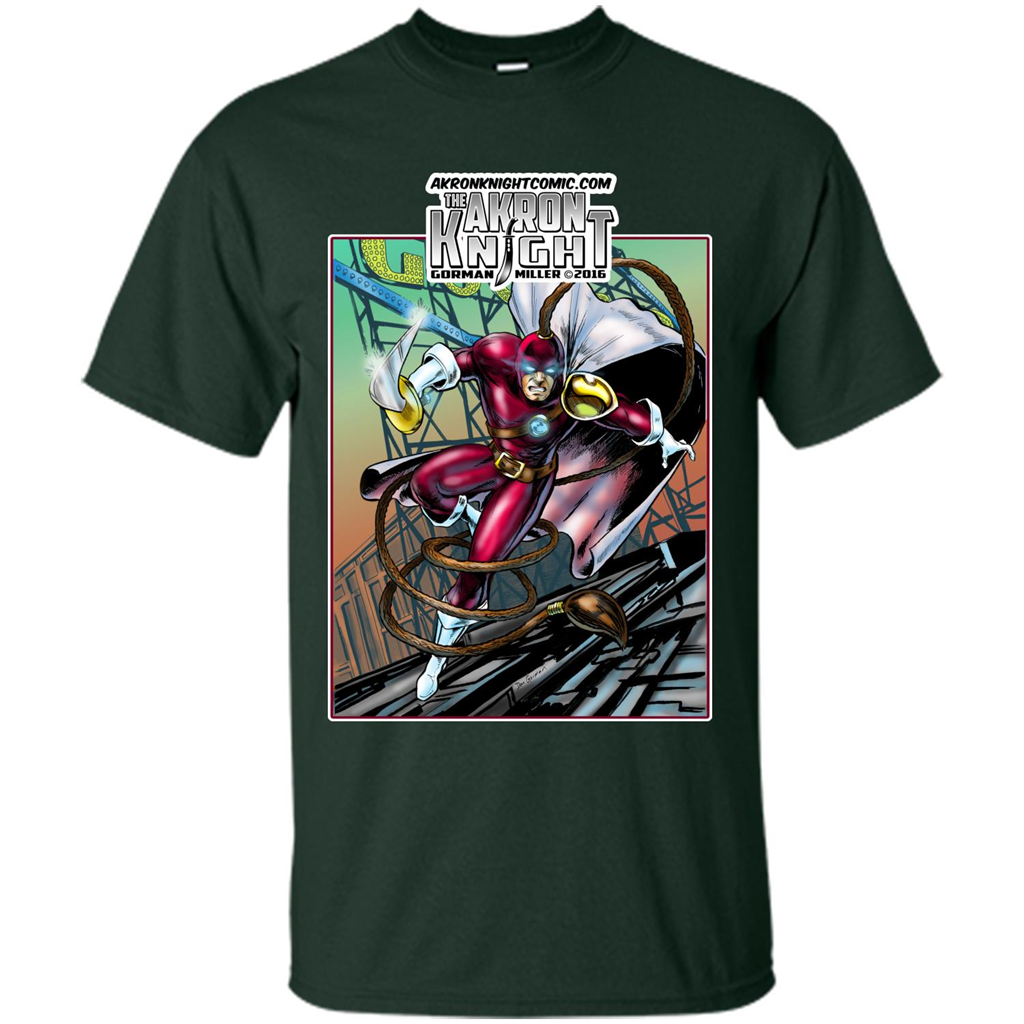 The Akron Knight Comic T-shirt Forest Green