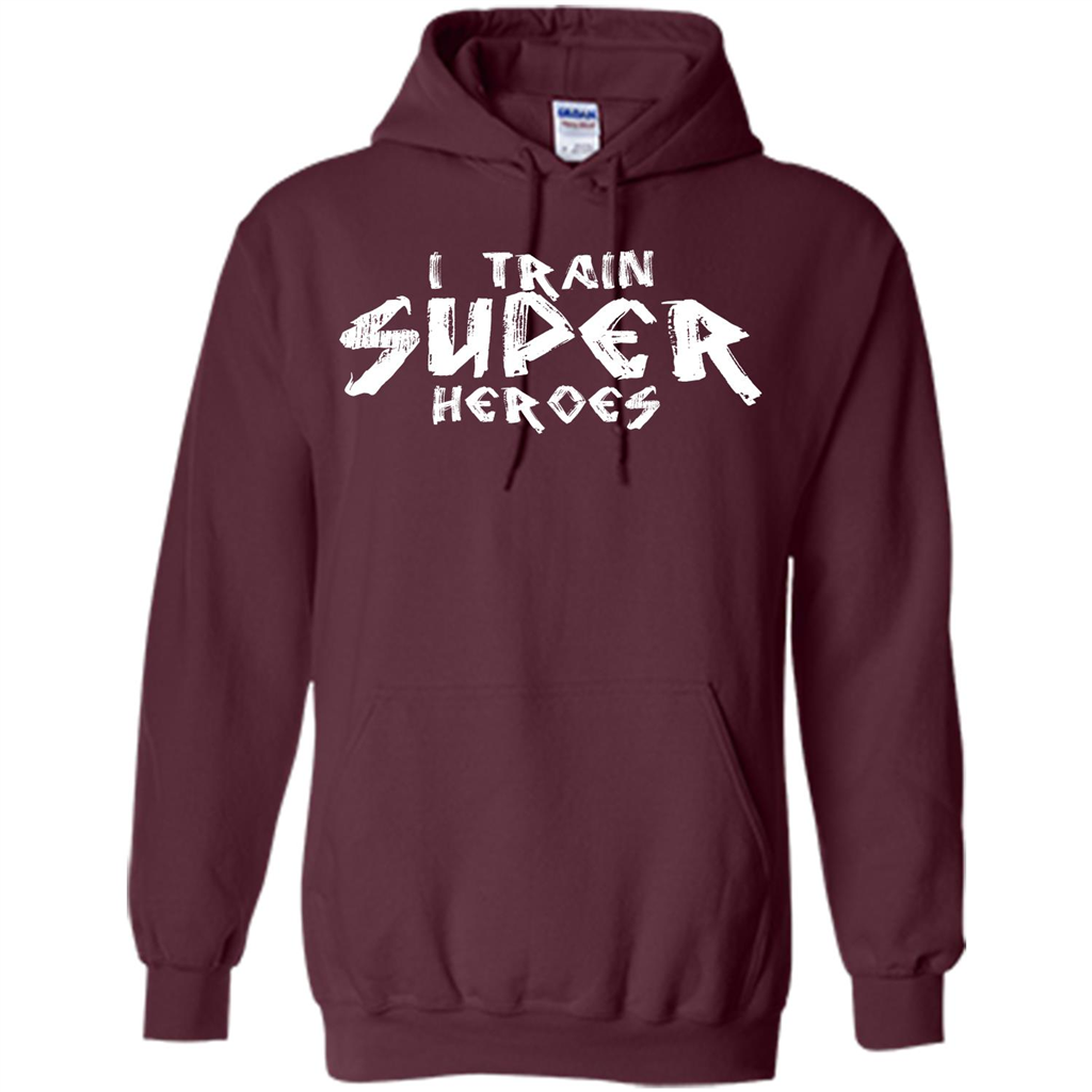 I Train Super Heroes T-shirt Maroon