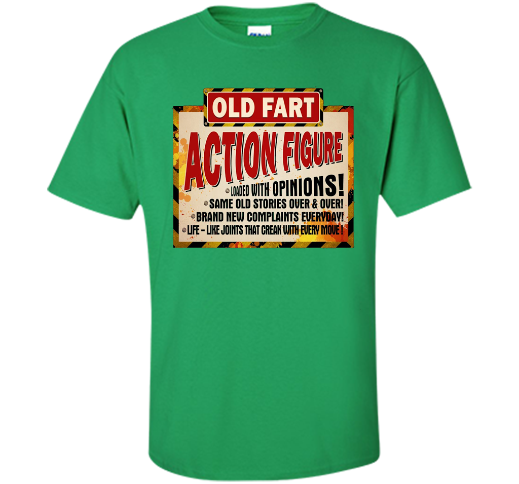 Old Fart Life Sized Action Figure T-shirt Irish Green