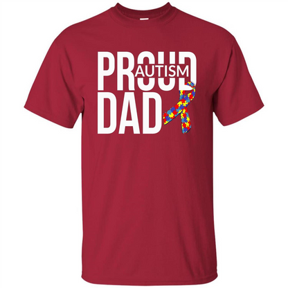 Proud Autism Dad T-shirt Autism Awareness Cardinal