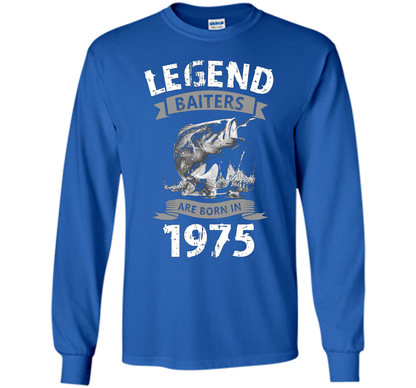 Mens 42nd Years Old 1975 Birthday Gift Idea Tshirt for Fishing shirt Royal