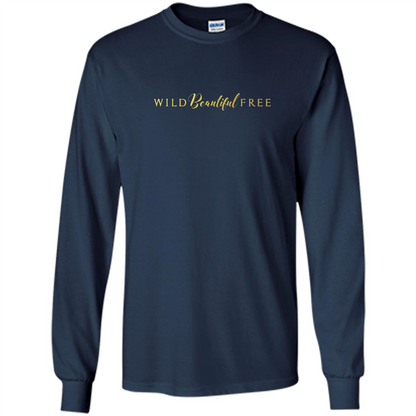 Wild Beautiful Free Logo T-shirt with Endangered Species Navy