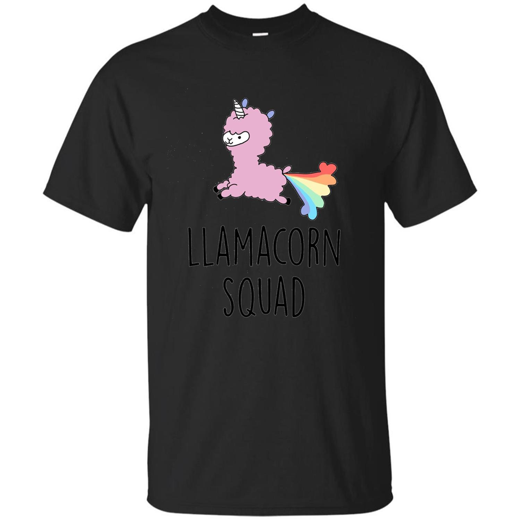 Llamacorn Squad Funny Llama Unicorn T-Shirt Black
