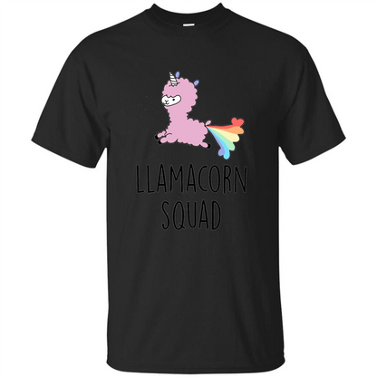 Llamacorn Squad Funny Llama Unicorn T-Shirt Black