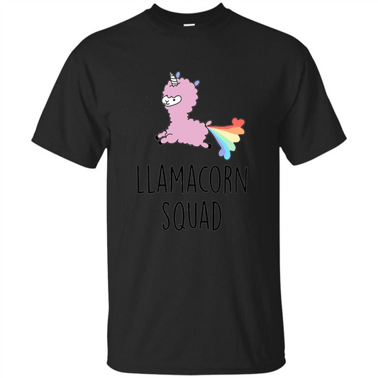 Llamacorn Squad Funny Llama Unicorn T-Shirt Black