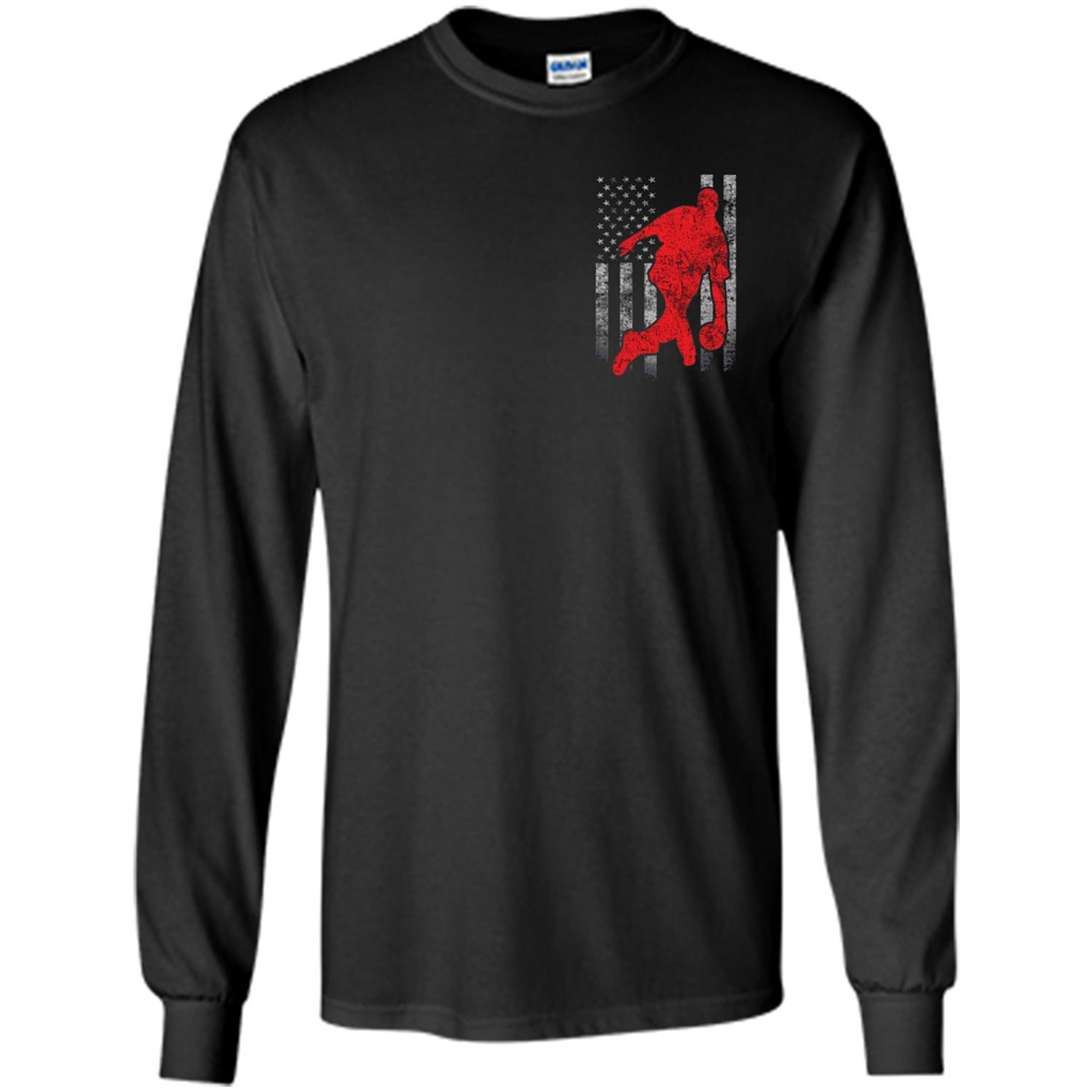 Bowling Man T-shirt - American Flag Bowling T-shirt Black
