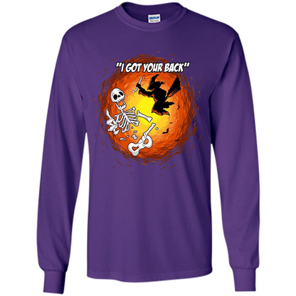 Funny Witch Skeleton Halloween 2017 I Got Your Back T-shirt Purple