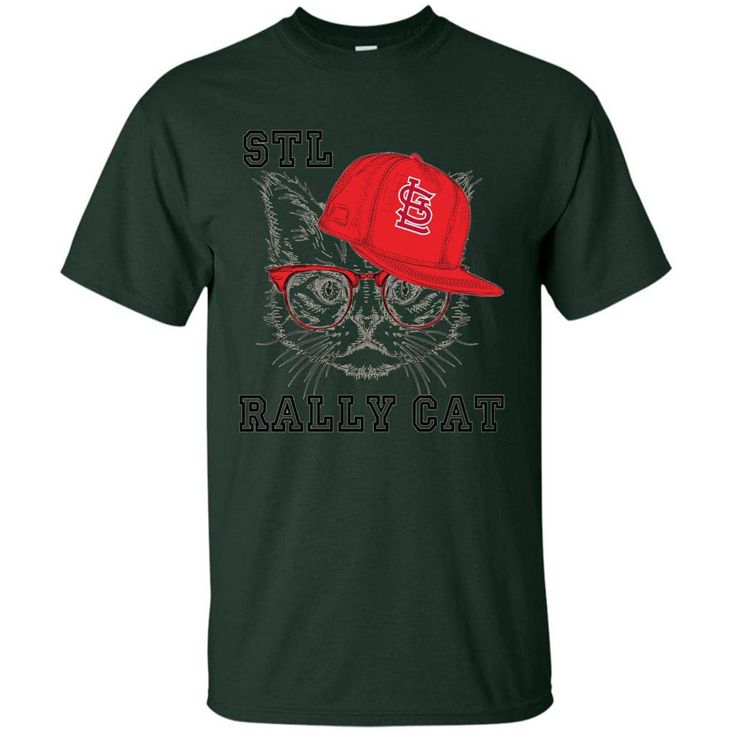 STL Rally Cat T-Shirt Saint Louis Rally Cat T-shirt Forest Green