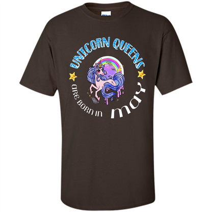 May Unicorn T-shirt Unicorn Queens Are Born May Dark Chocolate
