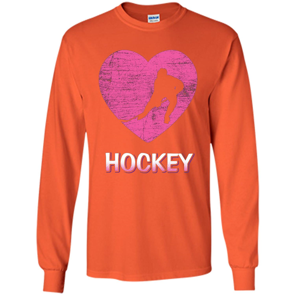 I Love Hockey T-shirt Orange