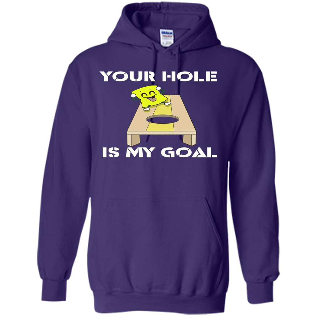 Funny Games T-shirt Your Hole is my Goal Cornhole Purple