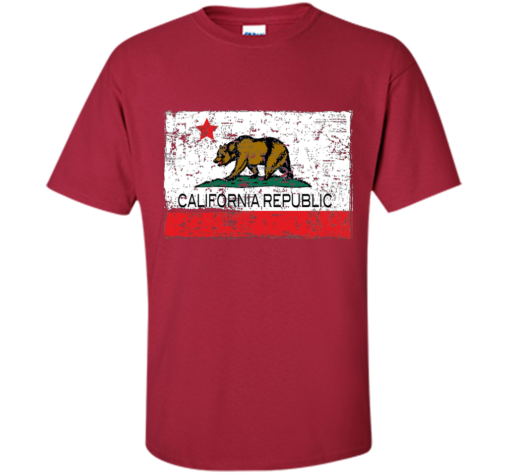 Vintage California Republic T-shirt Cali Life I Love CA cool shirt Cardinal