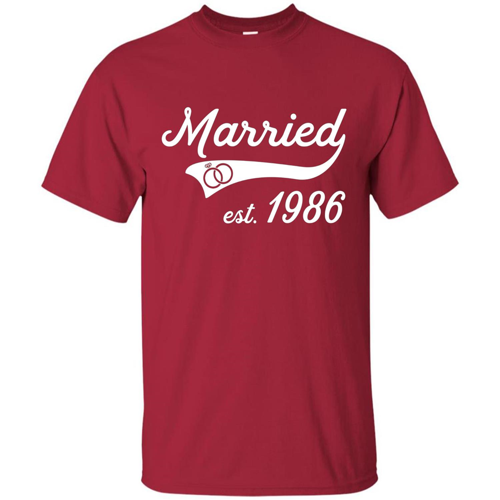 Married Since 1986 T-shirt Wedding Anniversary T-Shirt Cardinal