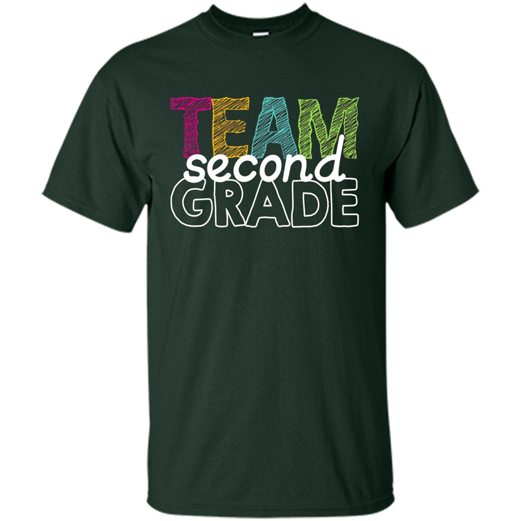 Team Second Grade Teacher T-Shirt Forest Green