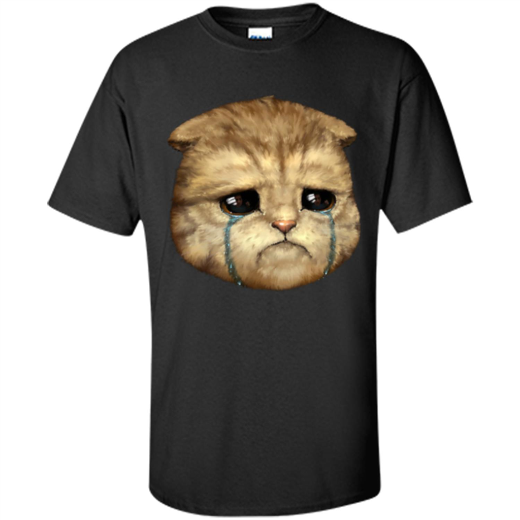 Cat Lovers T-shirt Cat Crying Black