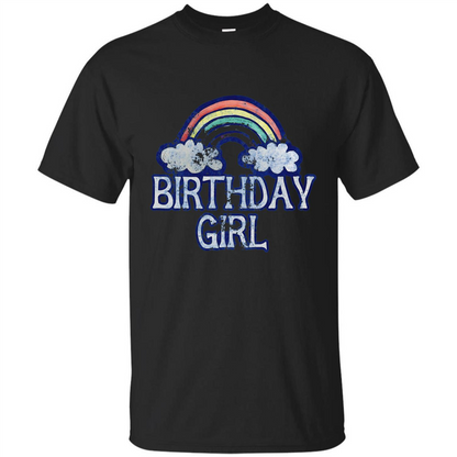 Birthday Girl Rainbow T-shirt Black