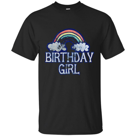 Birthday Girl Rainbow T-shirt Black