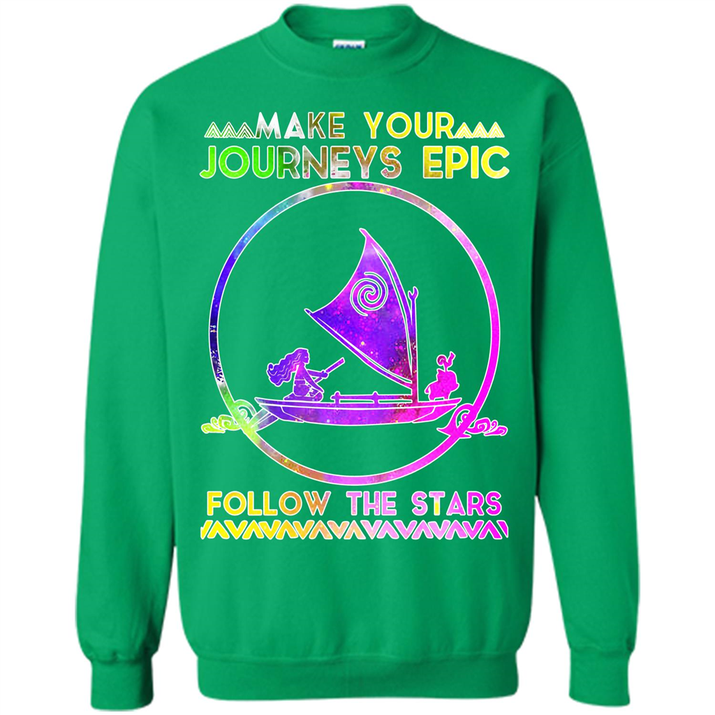 Movie T-shirt Make Your Journeys Epic Follow The Stars Irish Green