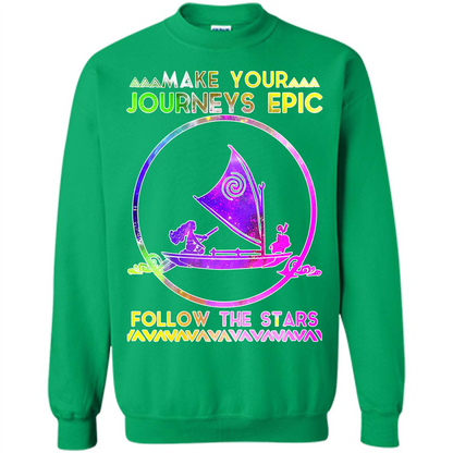 Movie T-shirt Make Your Journeys Epic Follow The Stars Irish Green
