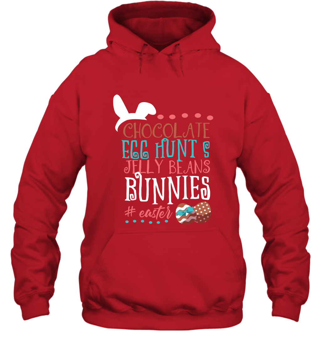 Chocolate Egg Hunts Jelly Beans Bunnies Easter Day Shirt Hoodie Red
