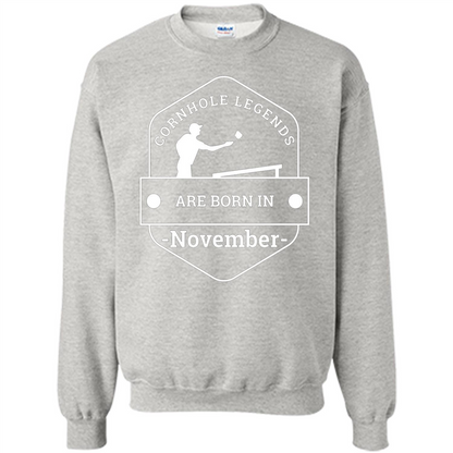 Cornhole Legends Are Born In November T-shirt Ash