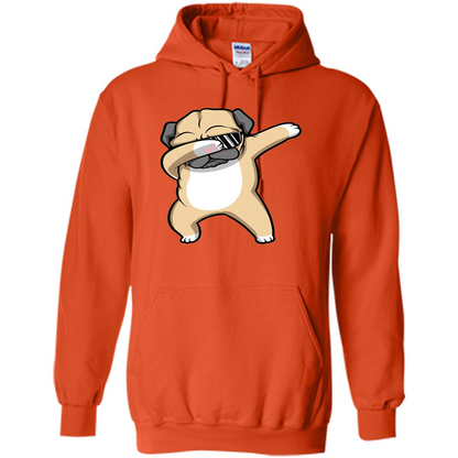 Dabbing Pug T-shirt Funny Cute Dog Dab Dance T-Shirt Orange