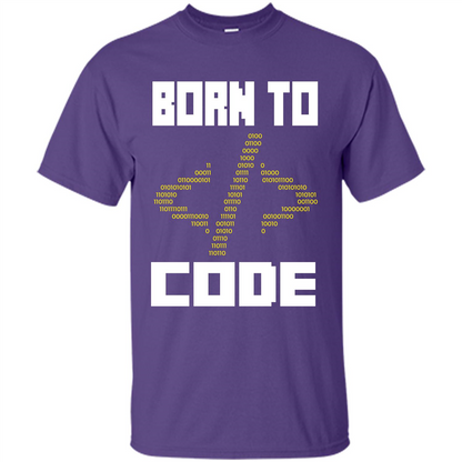Programmers T-shirt Born To Code Design Developer Purple