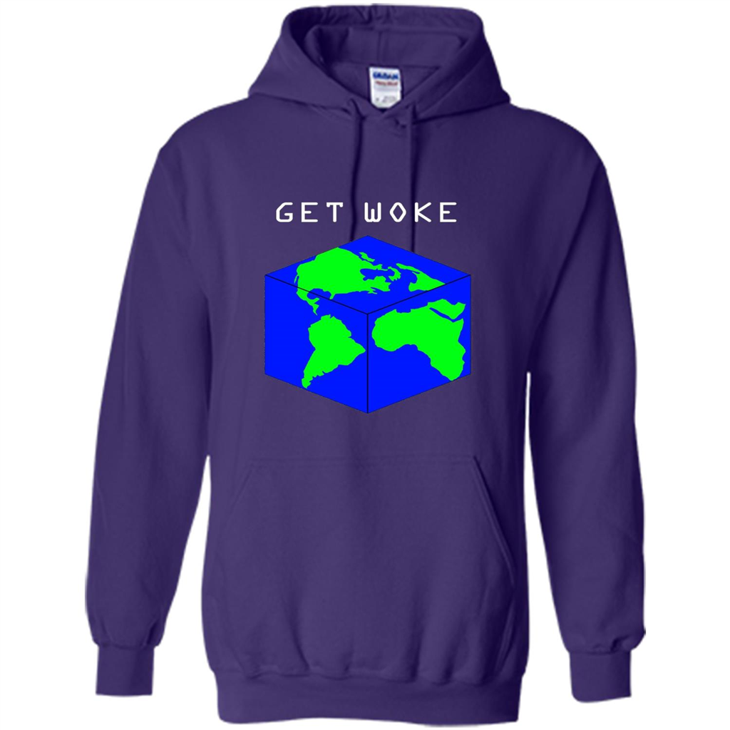 Flat Earther Get Woke T-shirt Earth Society T-shirt Purple