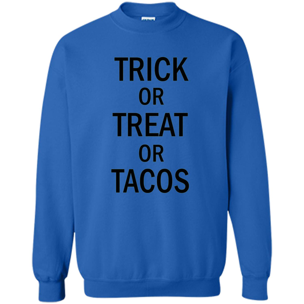 Trick or Treat or Tacos T-shirt Funny Halloween Costume T-shirt Royal