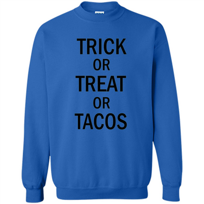 Trick or Treat or Tacos T-shirt Funny Halloween Costume T-shirt Royal