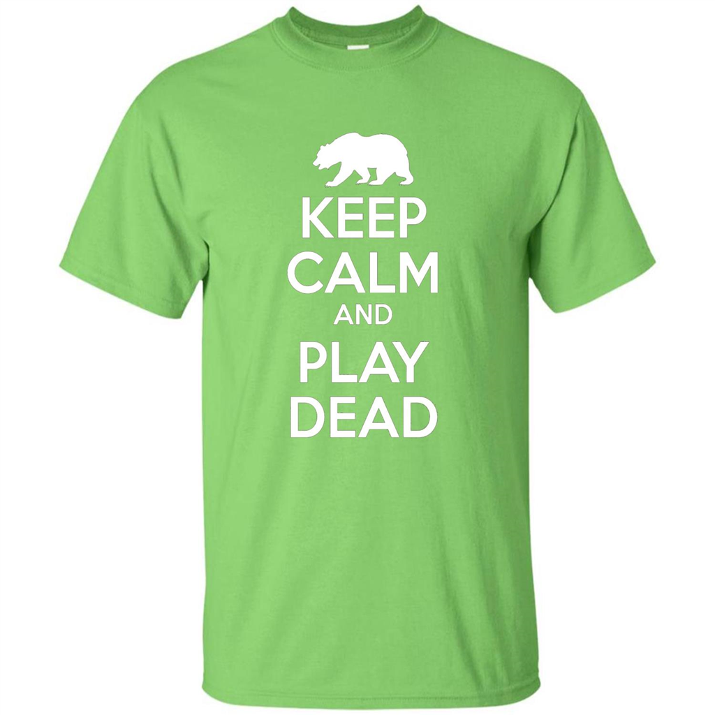 Keep Calm and Play Dead Bear T-shirt Lime