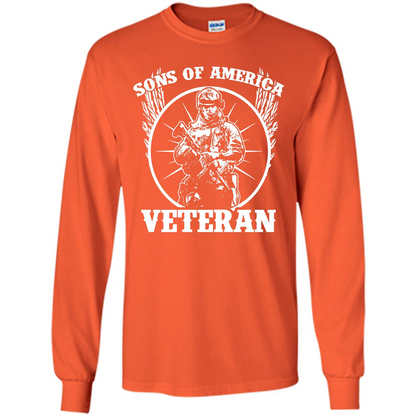 Military T-shirt Sons Of America Veteran Orange